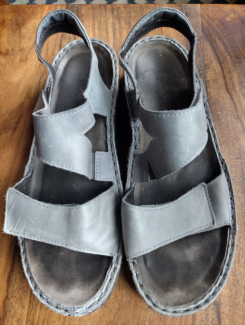Naot Steel Gray Leather Sandals Size 40 (9.5)